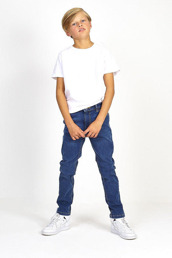 Washed Blue Denim Skinny Jeans