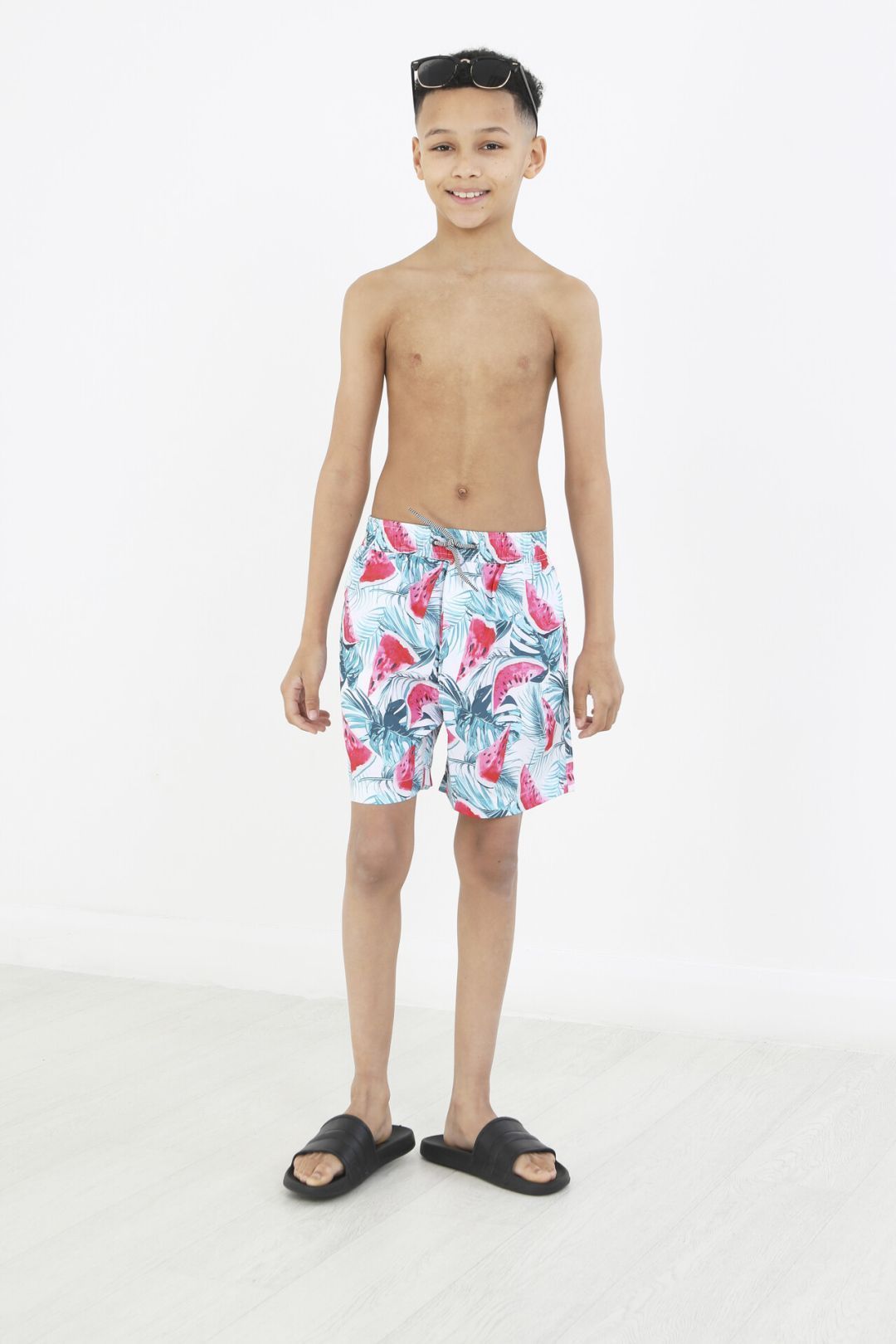 Watermelon Printed Drawcord Swim Shorts