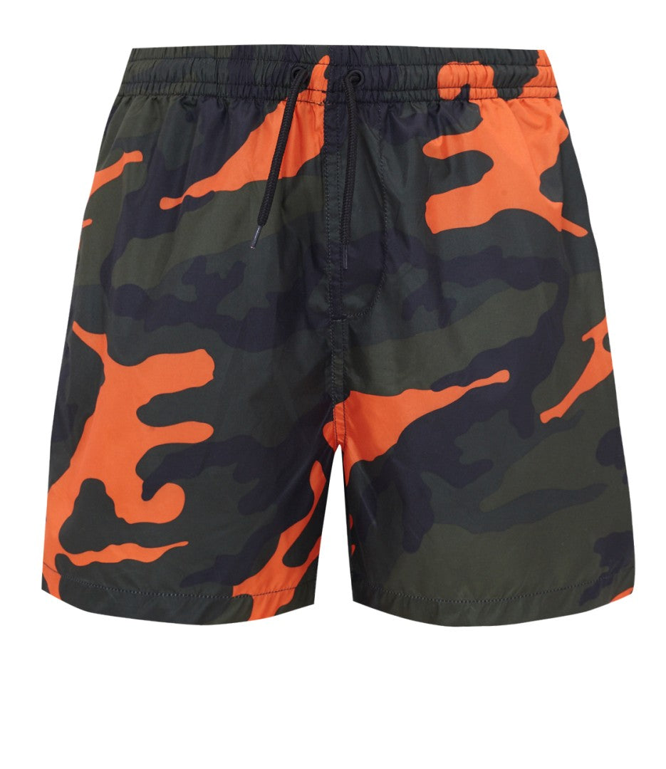 Contrast Camouflage Print Swim Trunks