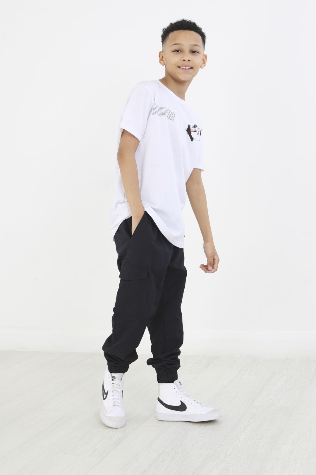 Navy Taslan Cargo Cuffed Trousers