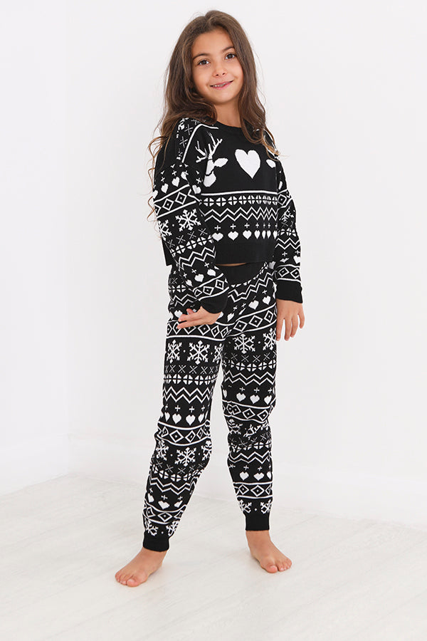 Girls Jacquard Fairisle Christmas Design Knit Set