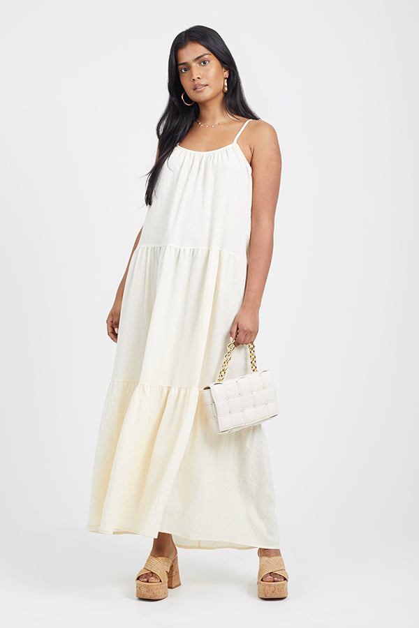 Strappy Smocked Midi Dress