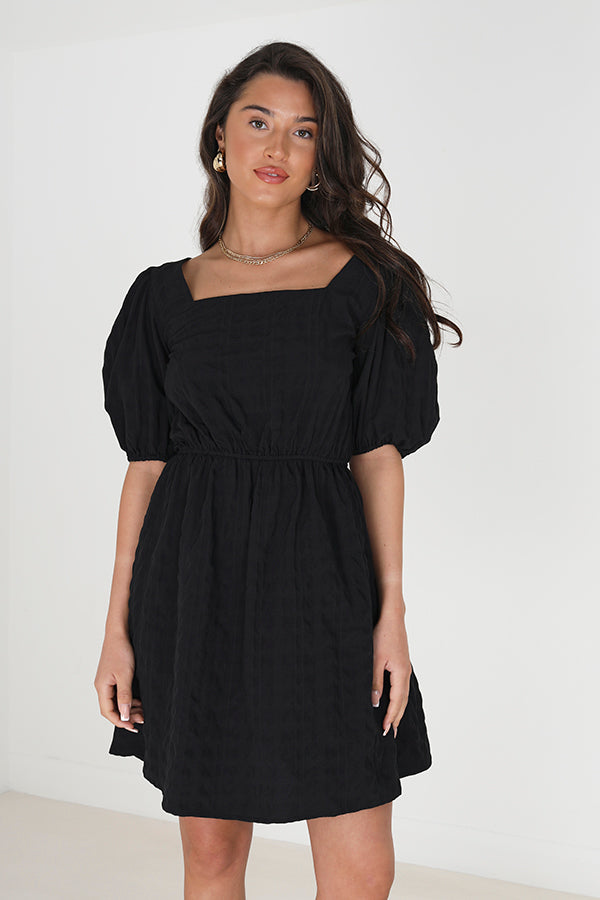 Square Neck Tiered Midi Dress