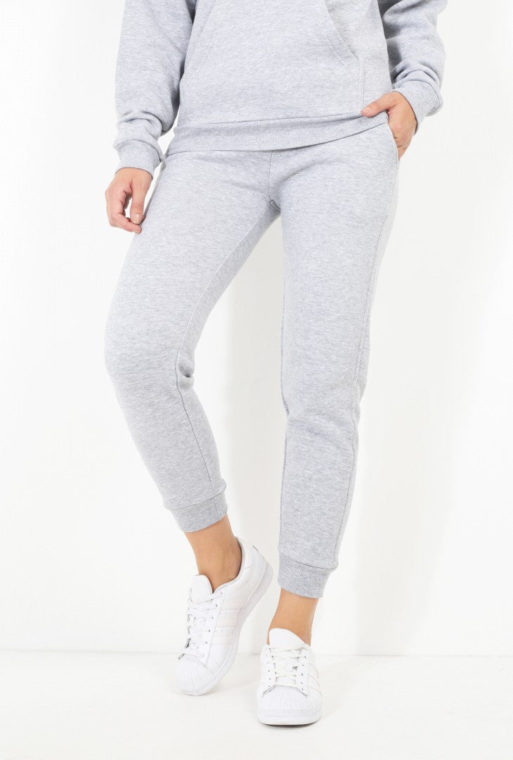 Grey Marl Drawstring Waist Jogging Bottoms