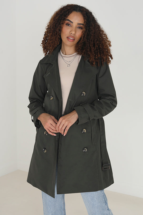 Coated Microfibre Double Breasted Shorter Classic Mac