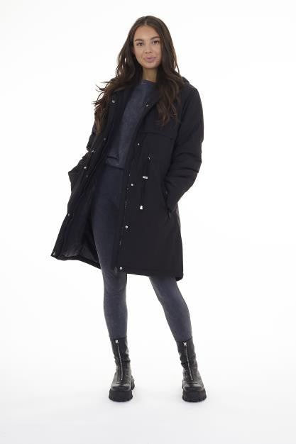 Padded Zip Through Parka Jacket