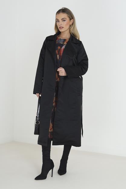 Maxi Length Satin Trenchcoat