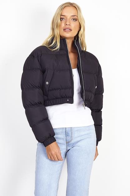Puffer Jacket With Large Collar