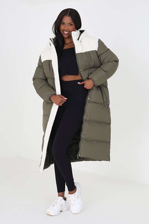 Padded Maxi Length Hooded Jacket