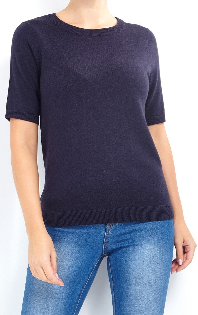 Short Sleeve Crew Neck Jumper