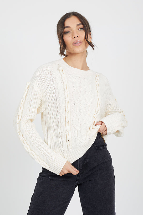 Ladies Brave Soul Cream Knitwear