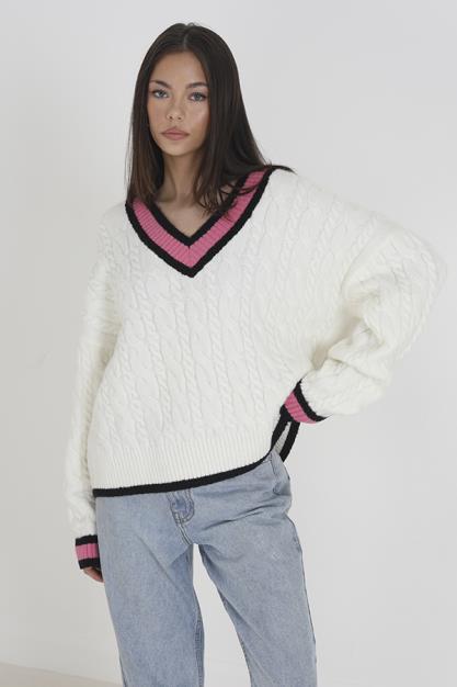 Brave Soul Wicket V Neck Jumper