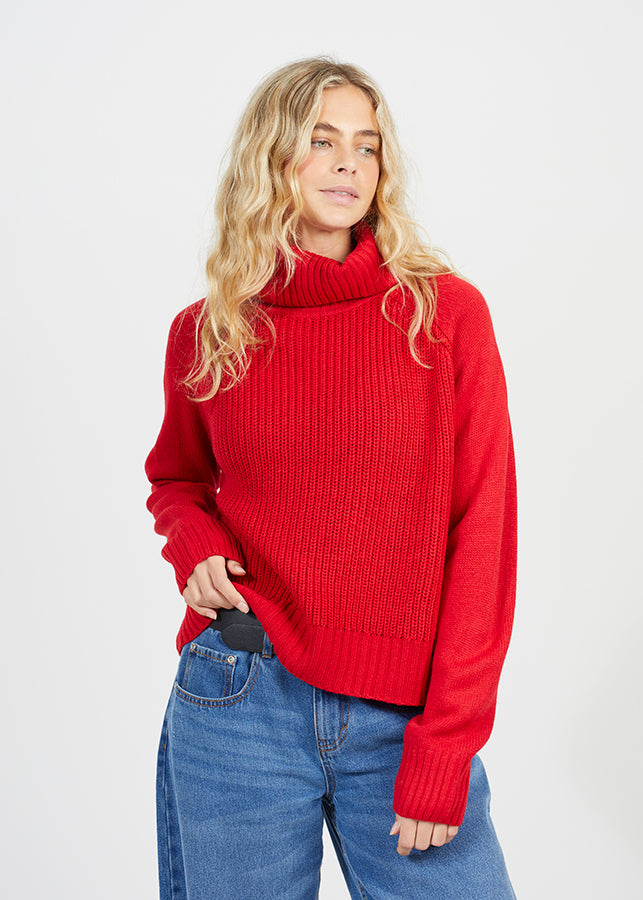 Ladies Brave Soul Red Knitwear