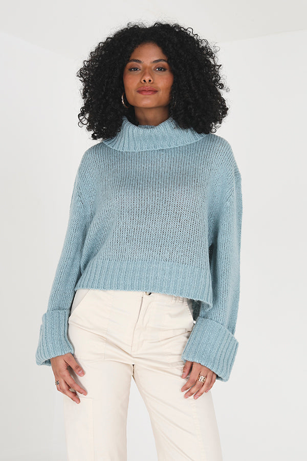 Jumper With Roll Neck And Side Split
