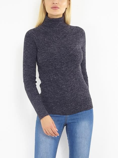 Black Long Sleeved Fine Knit Jumper
