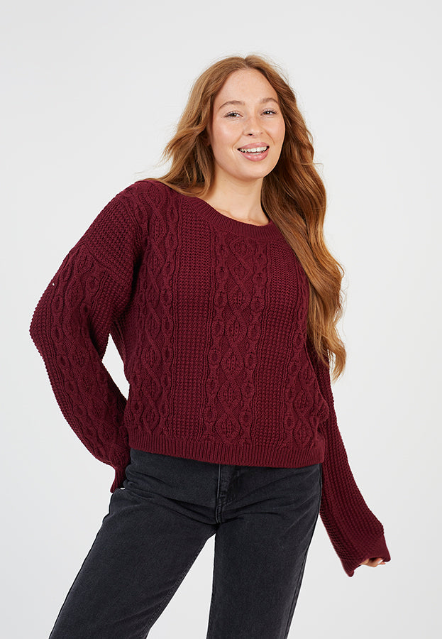 Ladies Brave Soul Wine Knitwear
