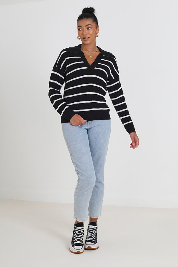 V-Neck Fisherman Style Jumper