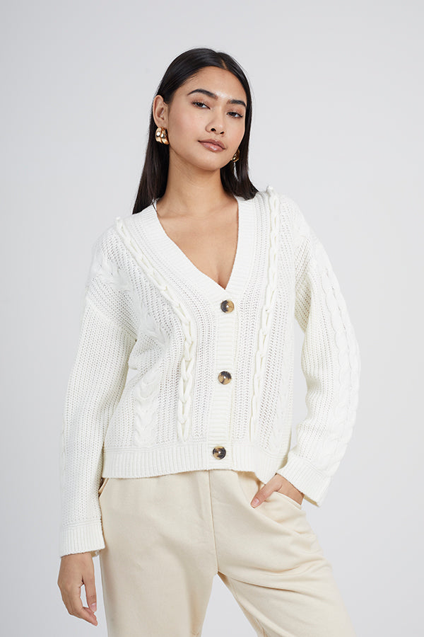 Ladies Brave Soul Cream Cardigan