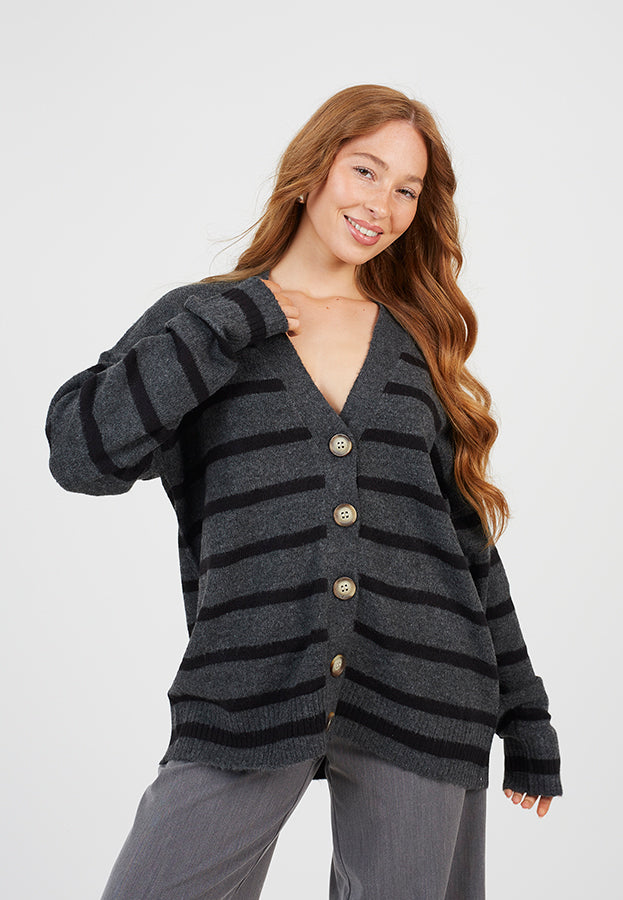 Ladies Brave Soul Charcoal Cardigan