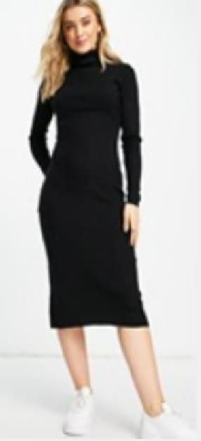 Brave Soul Rebecca High Neck Knitted Midi Dress