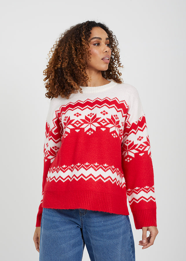 Ladies Brave Soul Red Knitwear