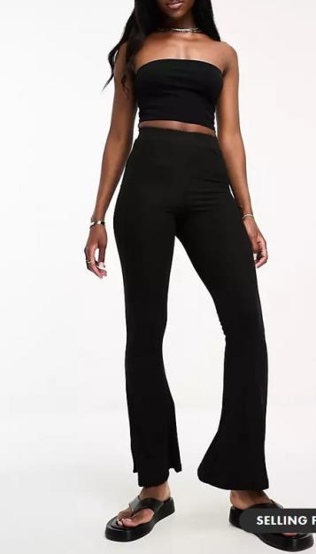 Night Addict Ribbed Flared Leggings