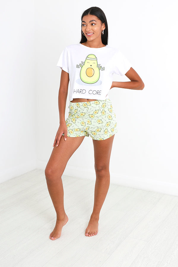 Hard Core Avocado Print Short Pyajama Set