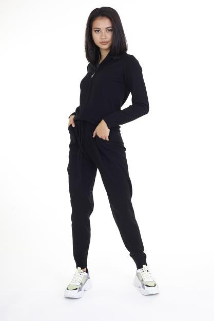 Black Tpiece Knitted Co-Ord Set