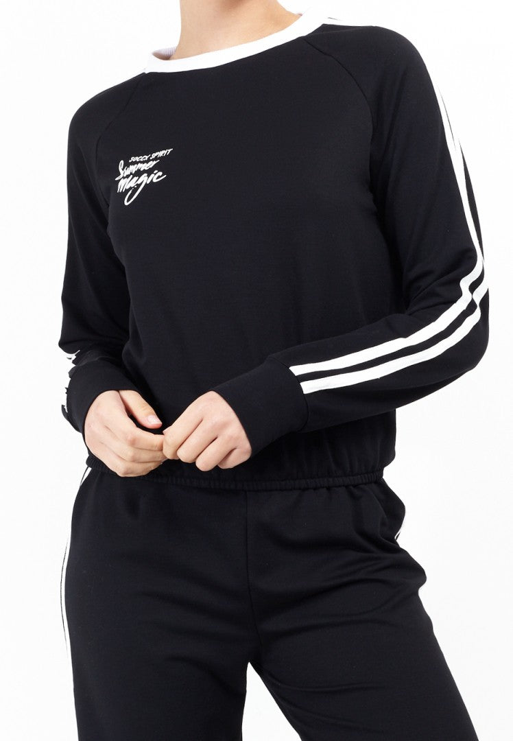 Summer Magic Slogan Stripe Sweatshirt