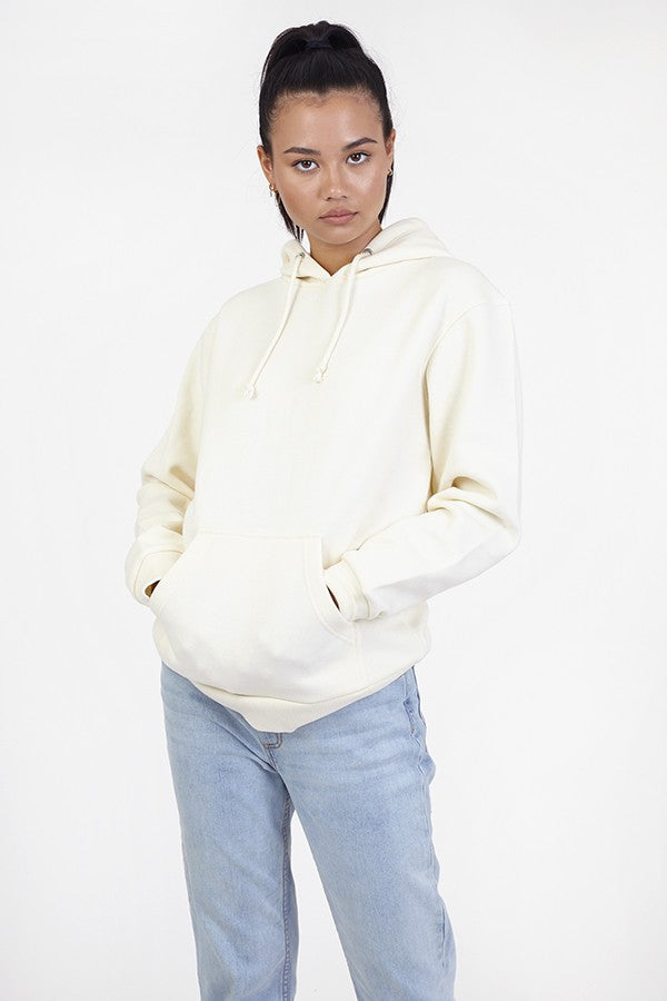 Plain Cream Drawstring Hoodie