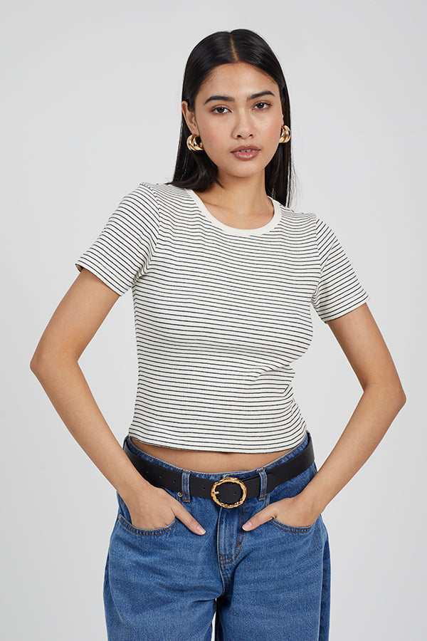 Ladies Brave Soul Cream T-Shirt