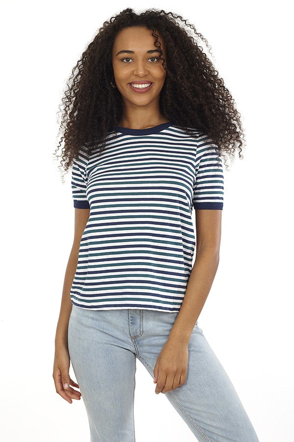 Multi Colour Striped Ringer T-Shirt