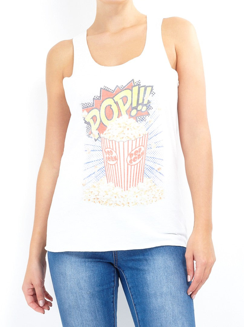 Popcorn Photographic Print Vest Top