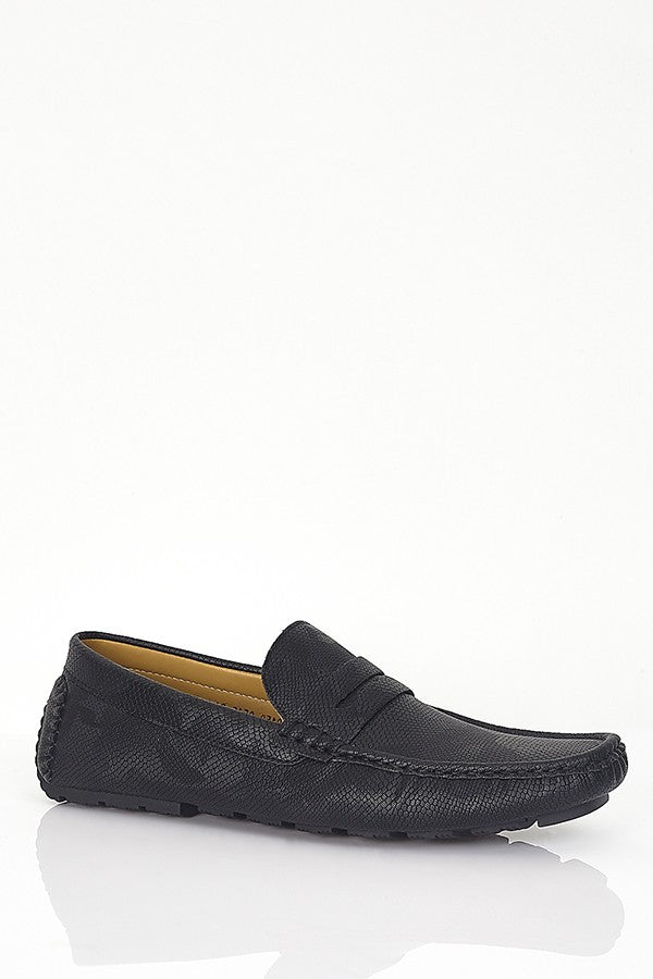 Snake Skin Style Faux Suede Loafers