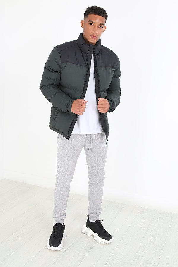 Contrast Colour Block Pattern Padded Jacket