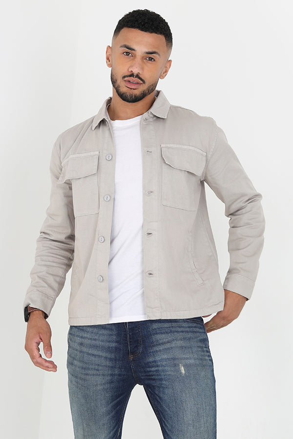 Button Through Cotton Shacket