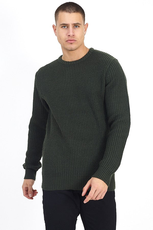 Cardigan Stitch Crew Neck Jumper