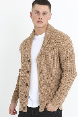 2X Ply Shawl Neck Knitted Cardigan