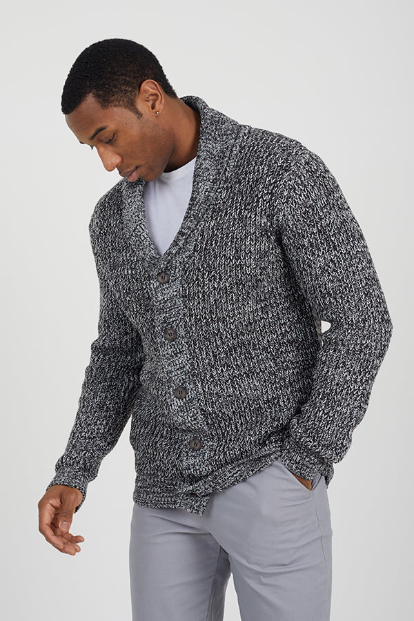Mens Brave Soul Salt And Pepper Twist Knitwear