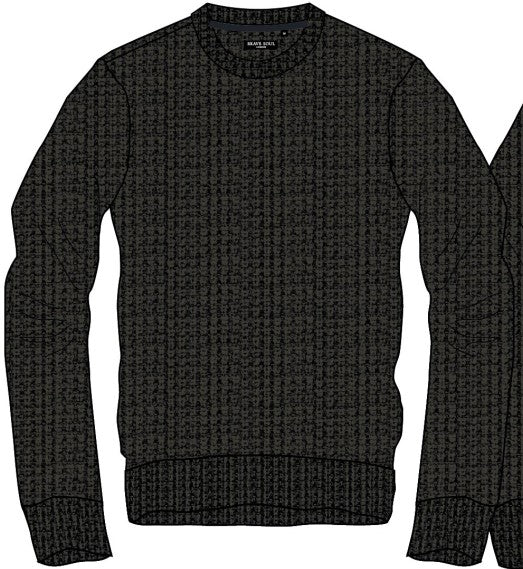 Crew Neck X2 Colour Twist Jumper Large All Over Shaker Stitch Detail