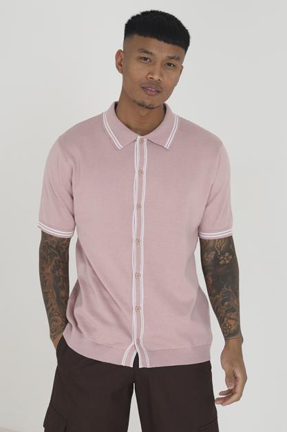 Short Sleeved Button Fastening Polo Shirt