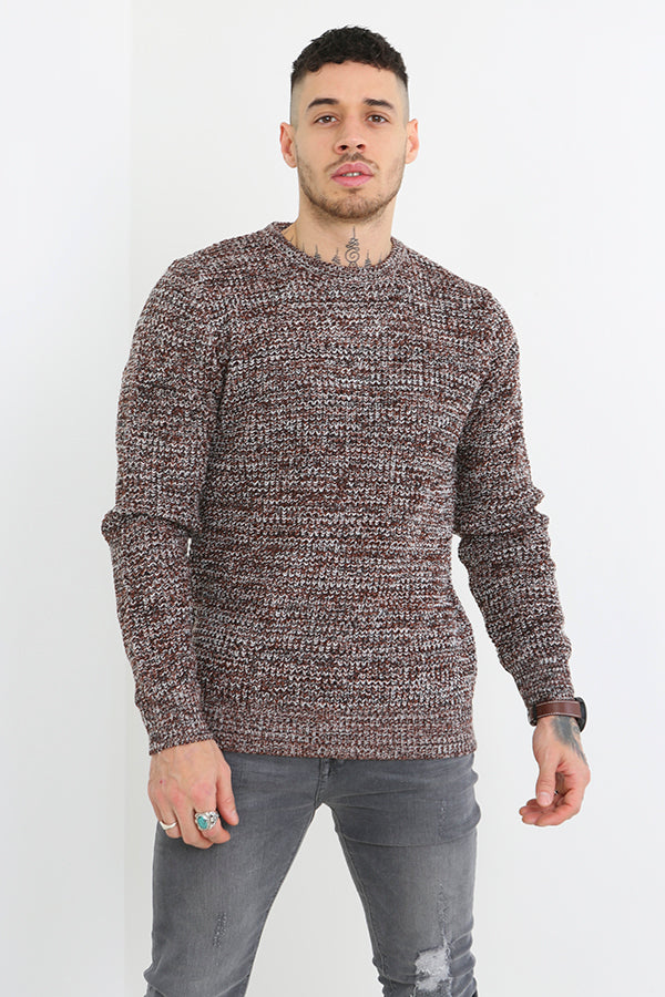 Crew Neck Long Sleeved Cardigan Knitted Jumper