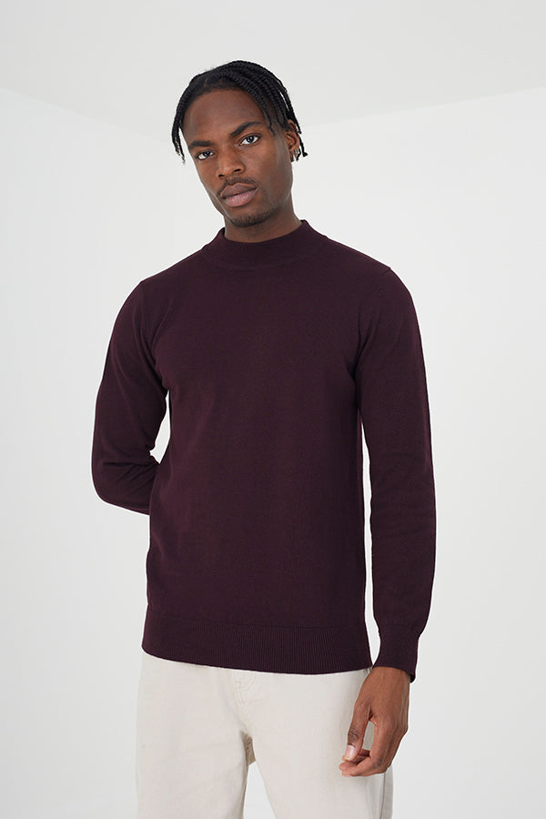 Mens Brave Soul Oxblood Knitwear