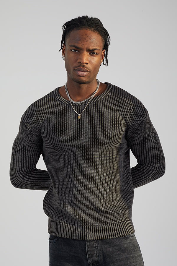 Mens Brave Soul Charcoal Knitwear