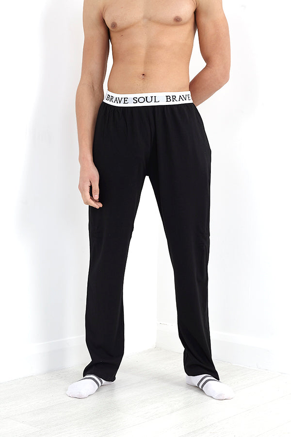 Black Elasticated Logo Waistband Jersey Lounge Pants