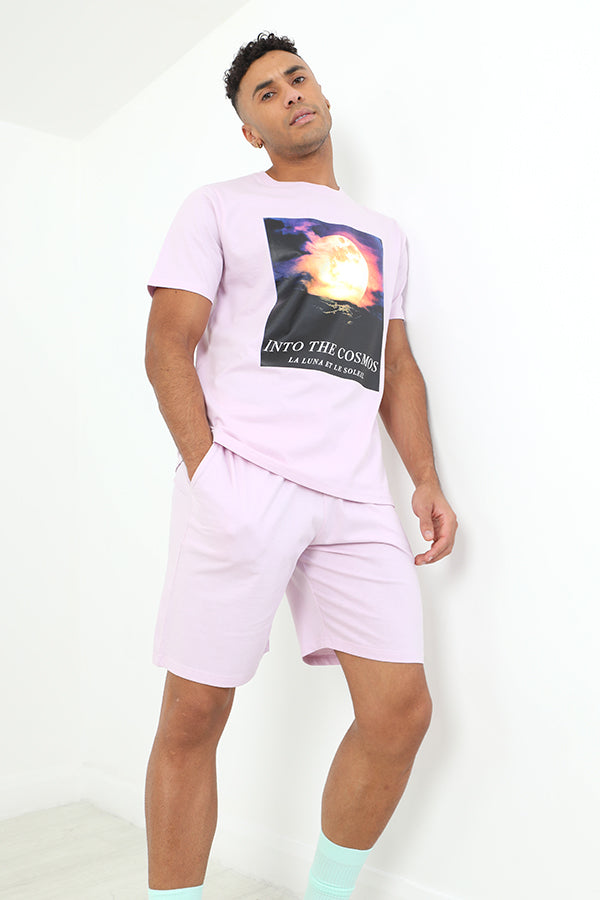 Pale Lilac Photographic Print Loungewear Set