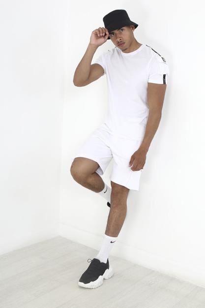 Optic White Crew Neck Tee Shirt And Shorts Set