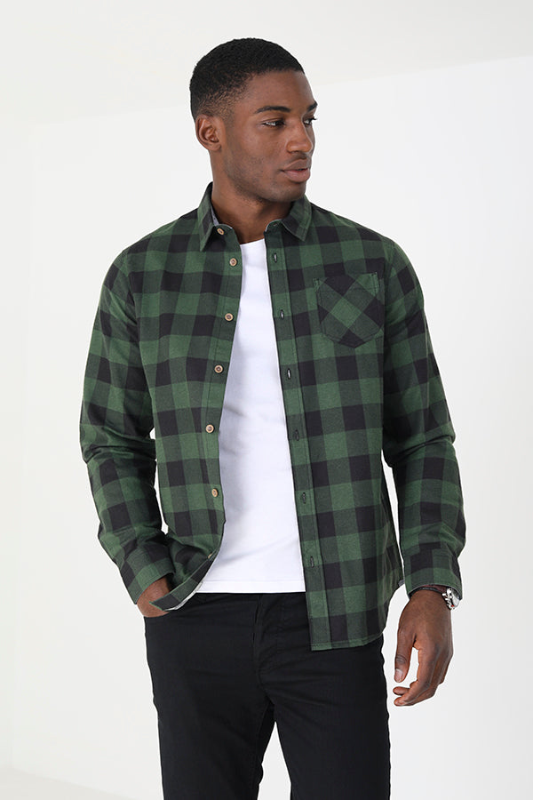 Long Sleeve Shirt-Stand Up Pack Chambray Inner Dyoke