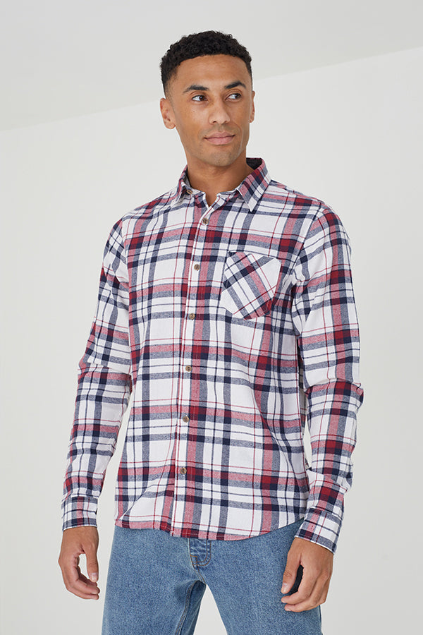 Long Sleeve Check Shirt Button Through