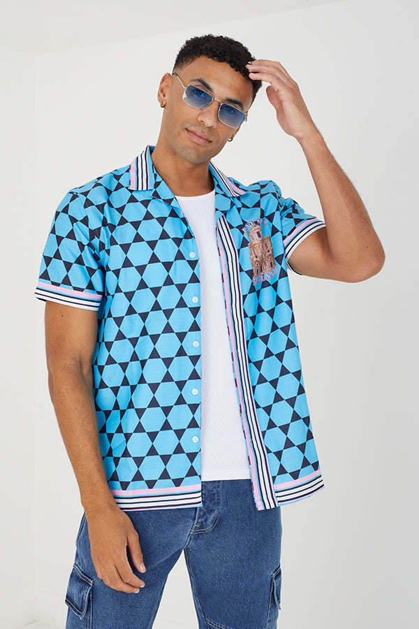 Short Sleeved Shirt Revere Collar